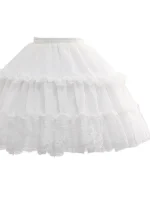 2 steel hoops lace tiered lolita petticoat white detail 1