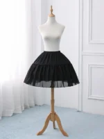 2 steel hoops short lolita petticoat black