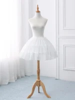 2 steel hoops short lolita petticoat white