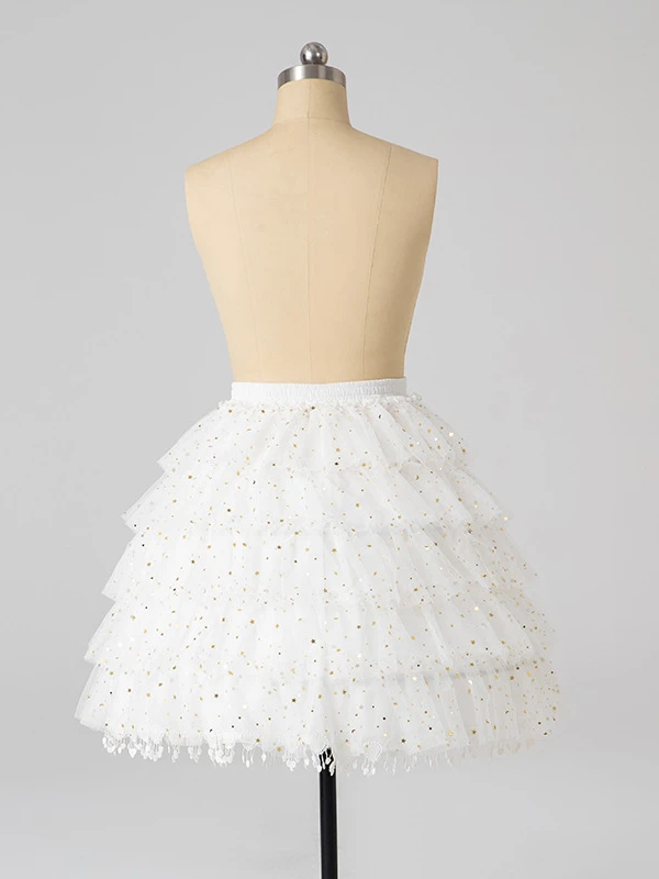 2 steel hoops star tulle lolita petticoat