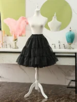 knee length lolita petticoat black